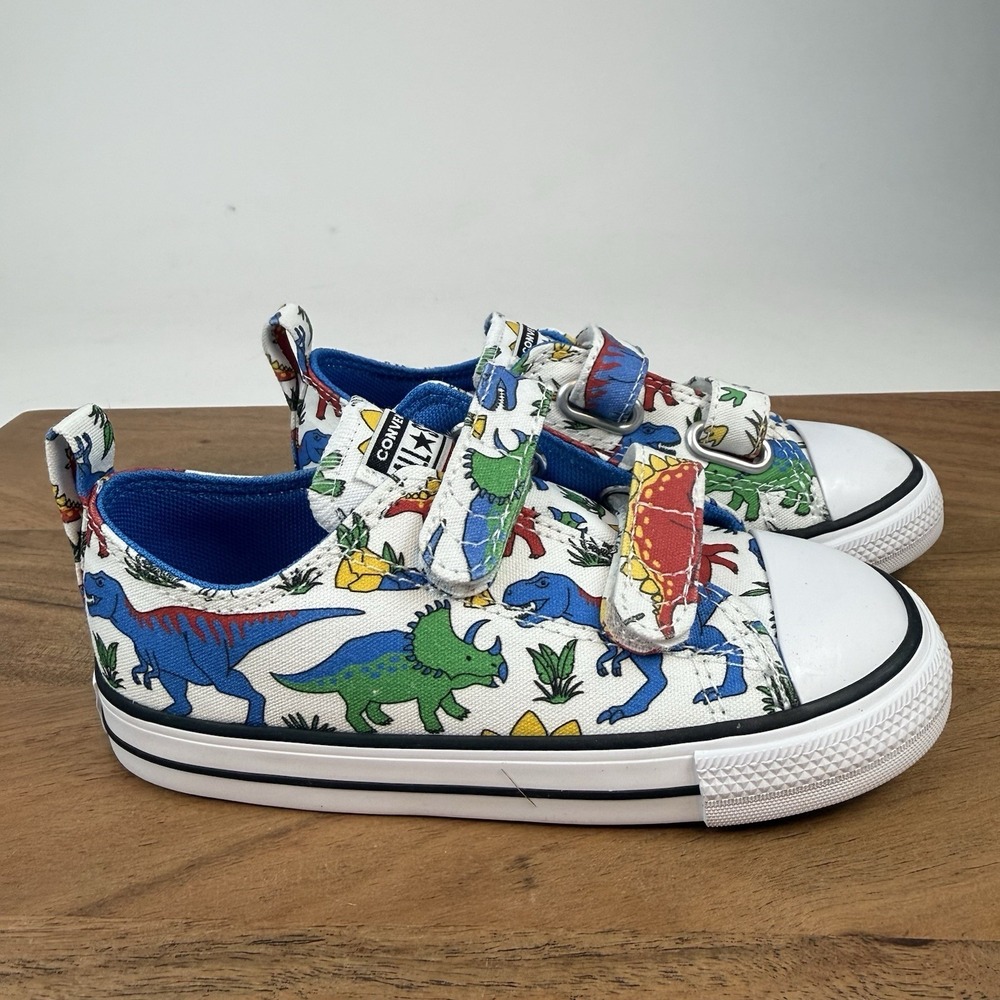 New Little Kids Converse Chuck Taylor All Star Dino Party Sneakers Size 10 C
